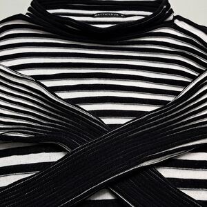 Matthildur Black and White Striped Women's Sweater